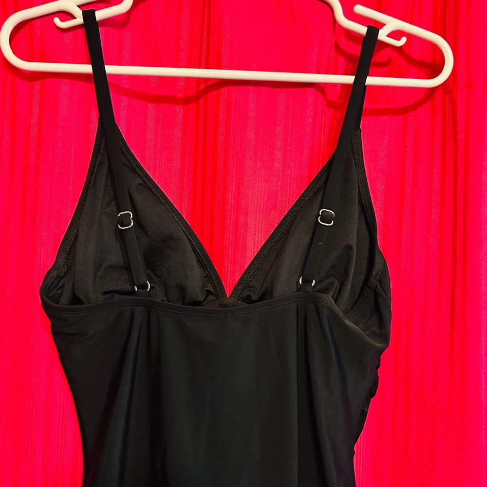 #8614 CUPSHE WOMENS BLACK ONE PIECE BATHING SUIT SIZE L - Picture 5 of 9